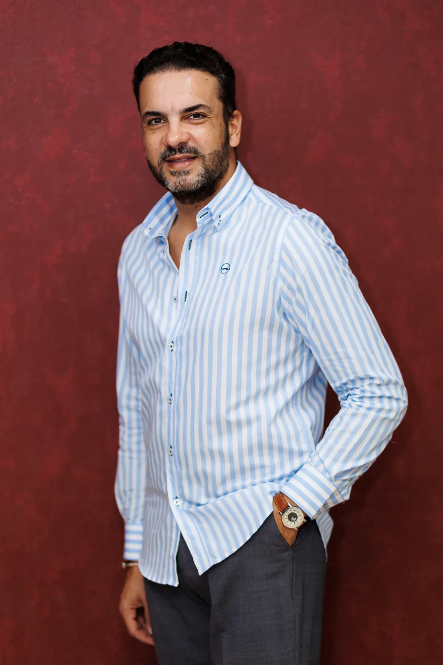 Camisa a Rayas Celestes Ancha | Kiko Bigot