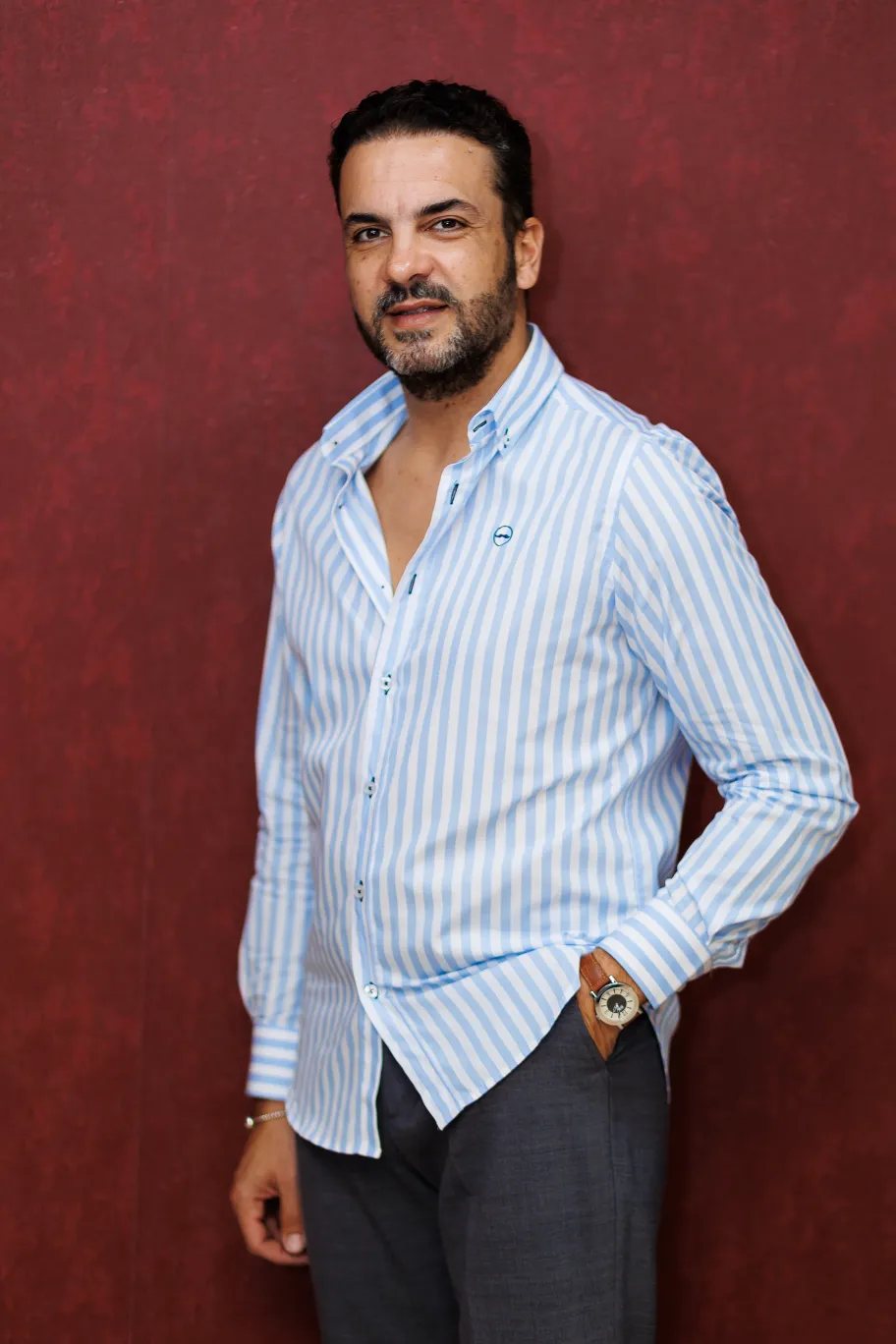 Camisa a Rayas Celestes Ancha | Kiko Bigot