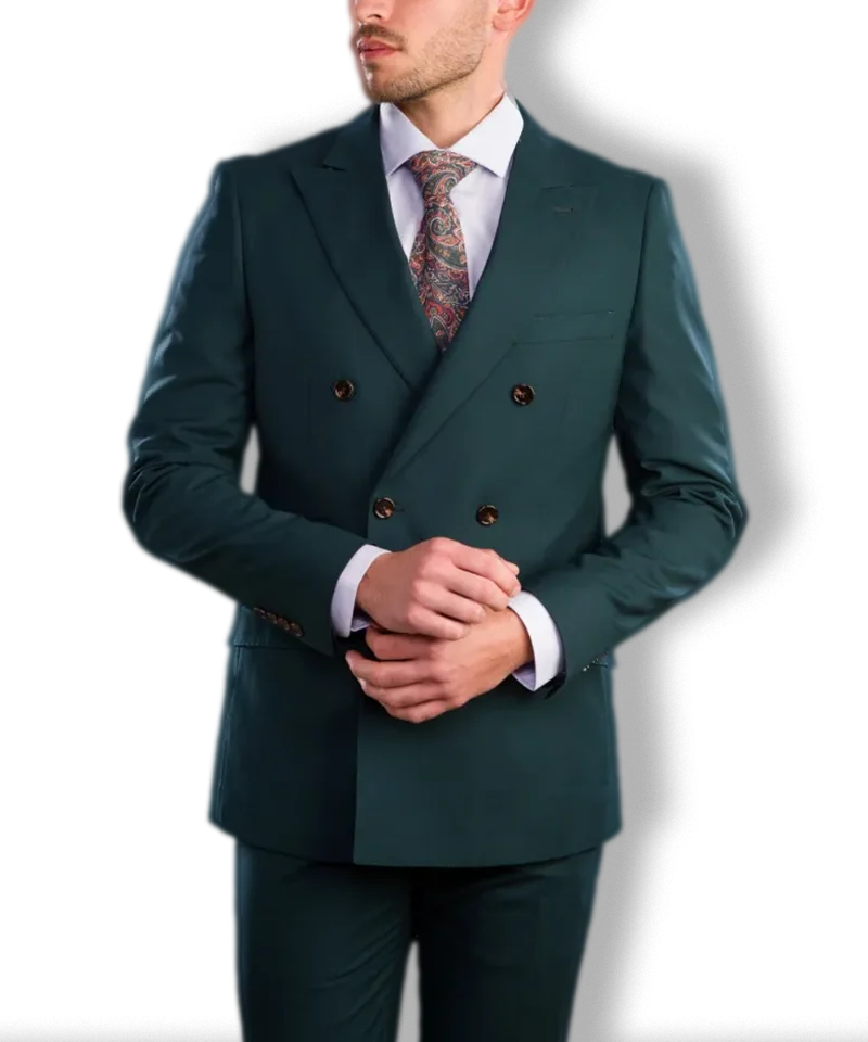 Traje Cruzado Sierpe Verde Oscuro | Kiko Bigot