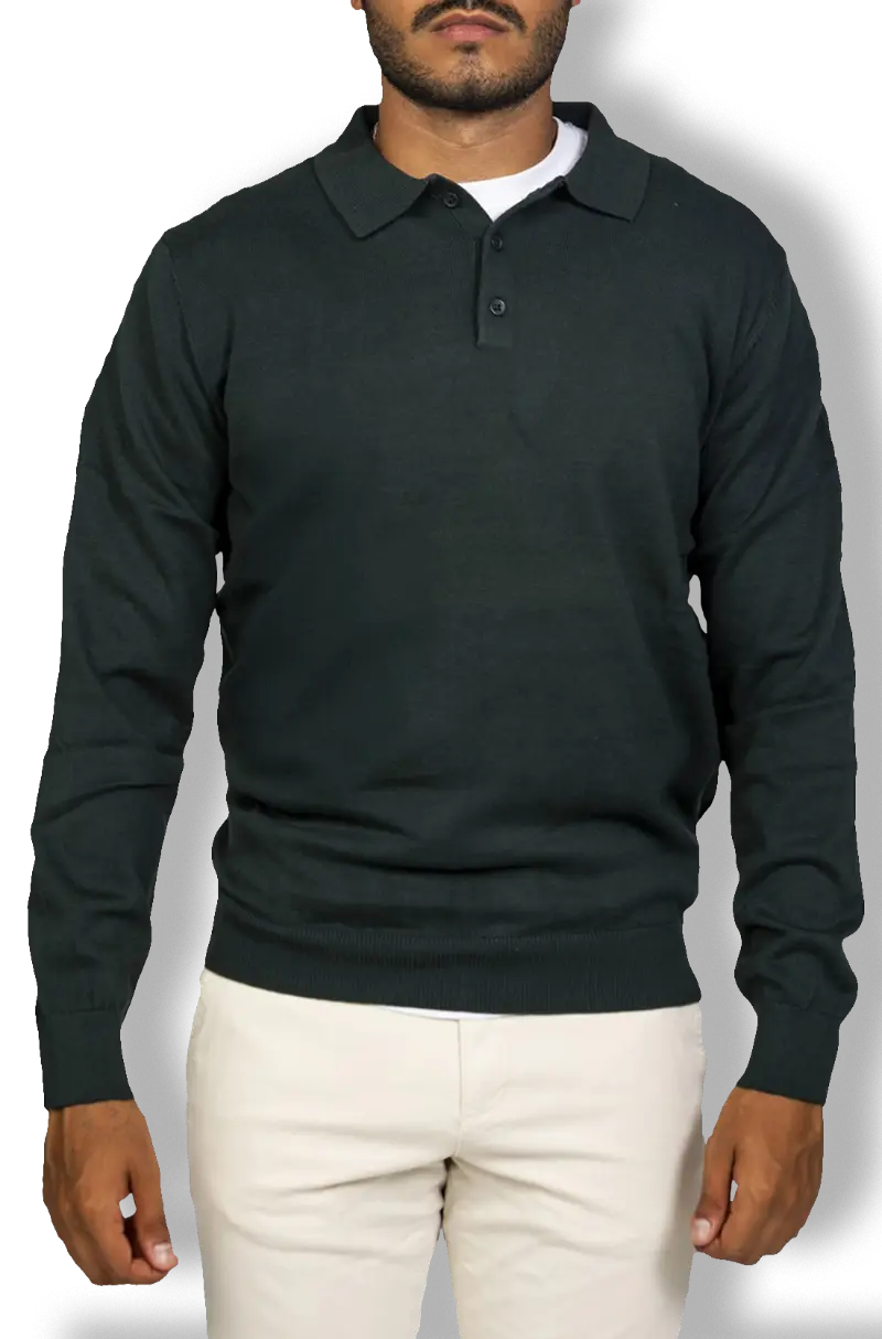Jersey Cuello Polo Verde | Kiko Bigot