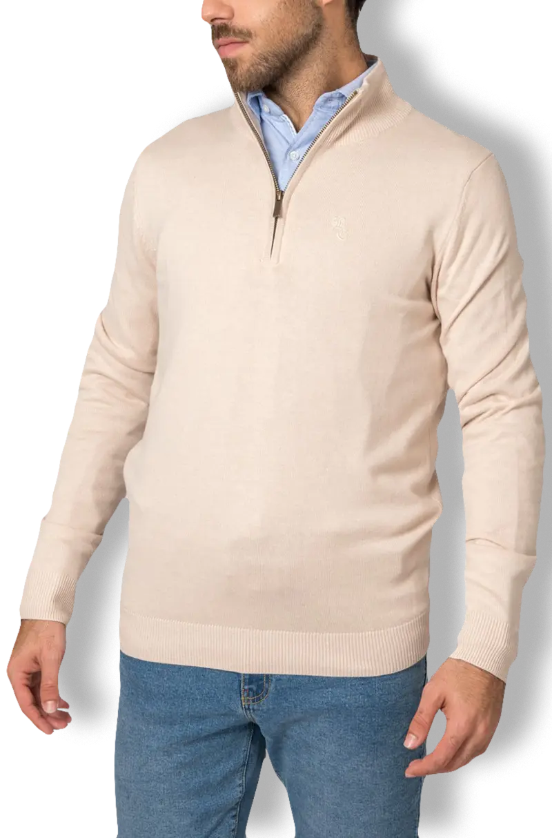 Jersey Cuello Cremallera Beige Kiko Bigot