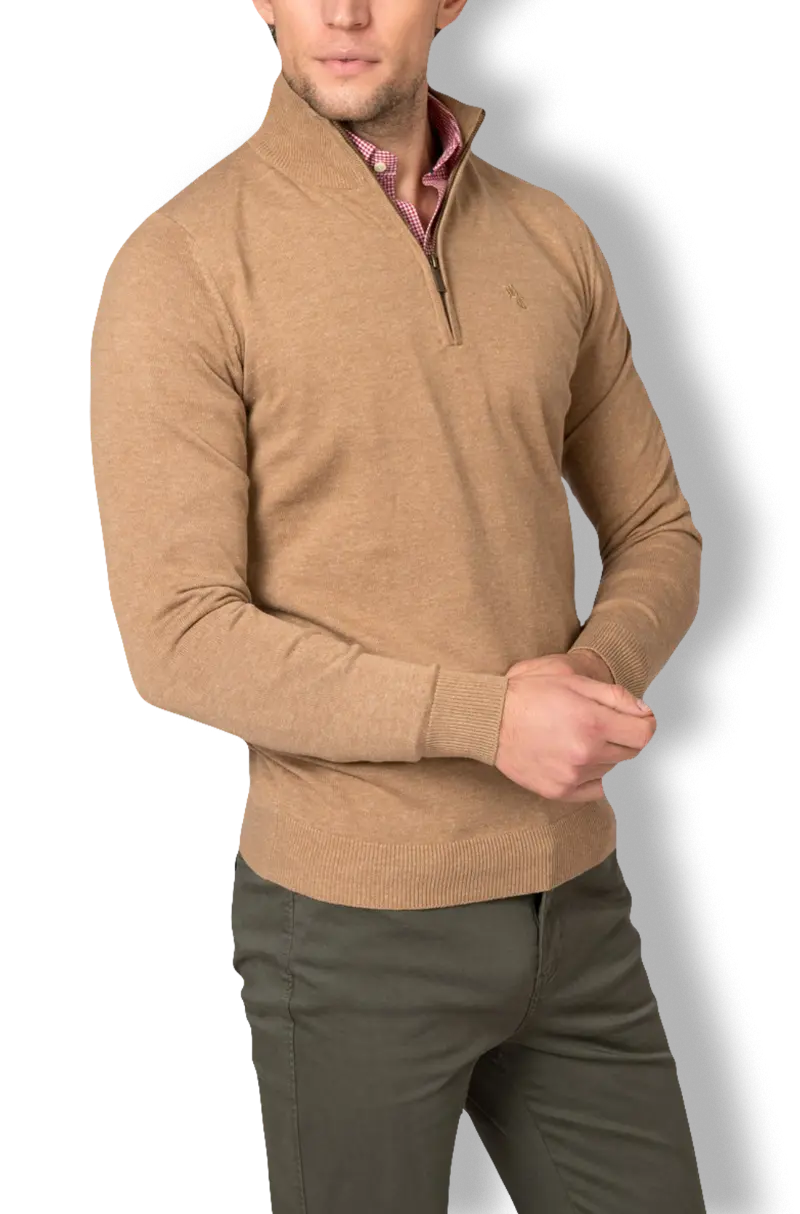 Jersey Cuello Cremallera Camel | Kiko Bigot