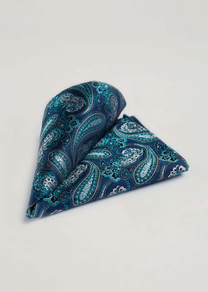 Pañuelo de Bolsillo Marino y Verde Agua Kiko Bigot