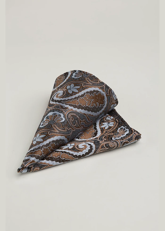 Pañuelo de Bolsillo Marrón y Plata | Kiko Bigot