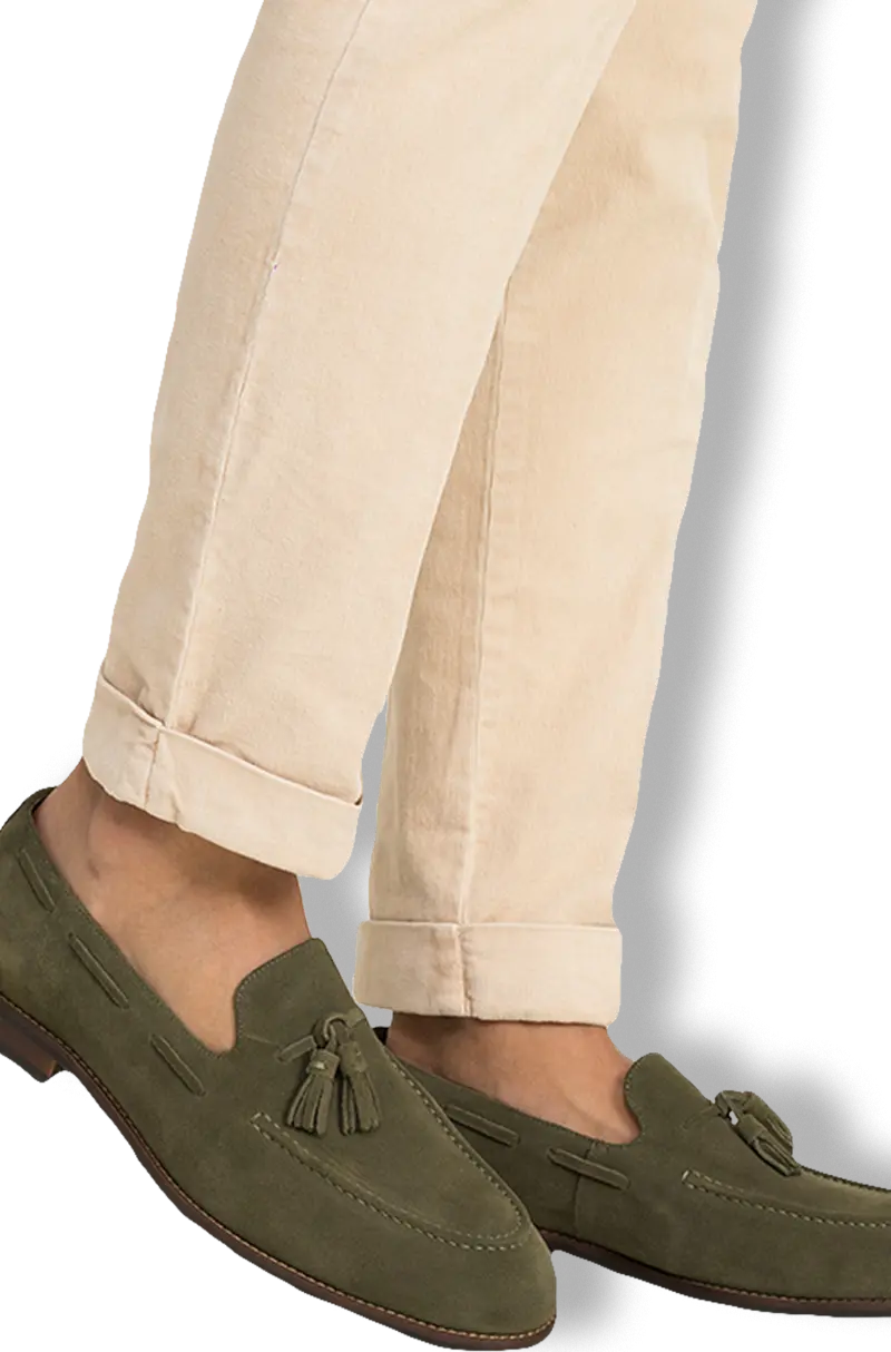 Zapatos Ante Borlas Verde Cacería | Kiko Bigot