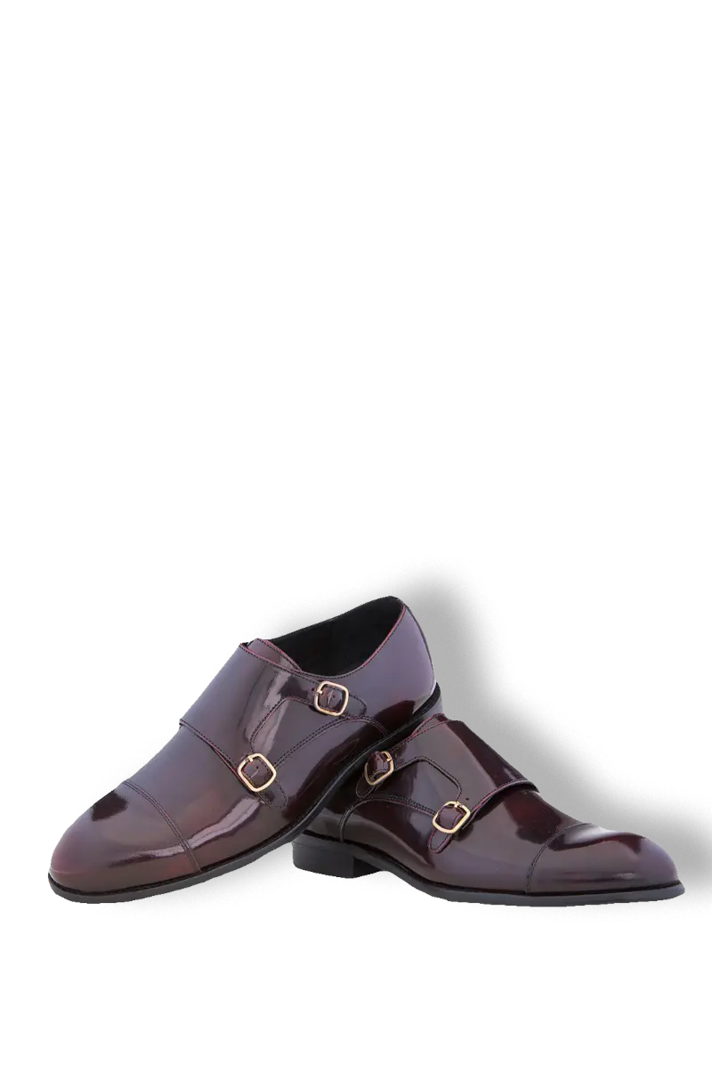 Zapatos Hebilla Piel Burdeos | Kiko Bigot