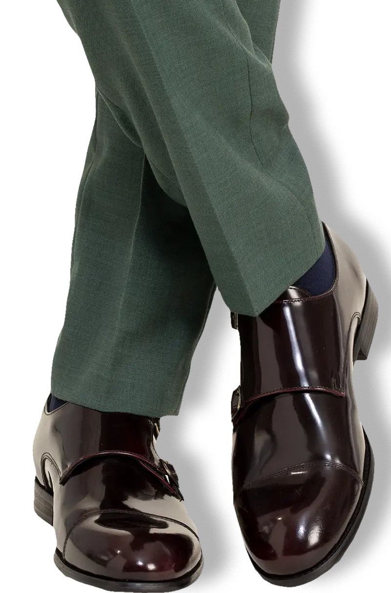 Zapatos Hebilla Piel Burdeos | Kiko Bigot