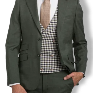 Chaleco Cruzado Cuadritos Verde y marino