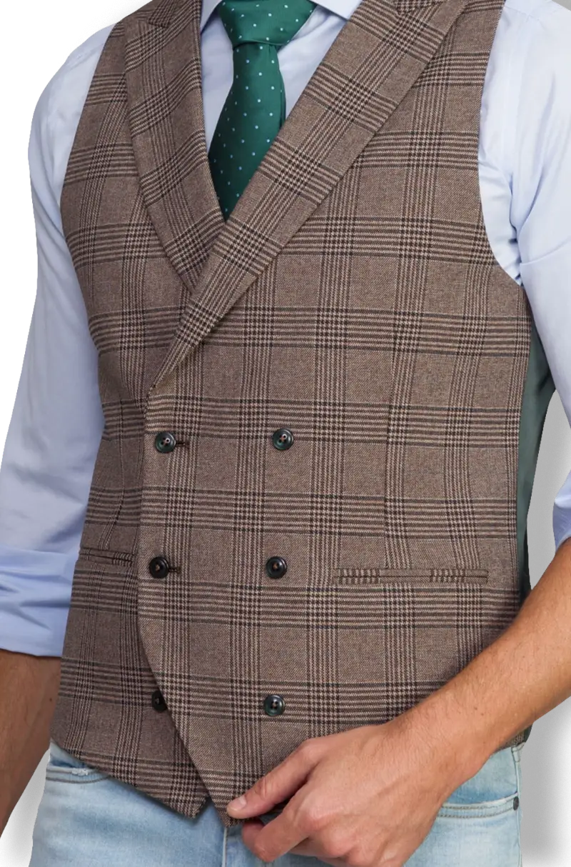 Chaleco Cruzado Galés Marrón y Verde | Kiko Bigot